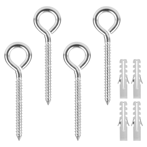 GUOYIHUA 4 Stück M8-105mm Ösenschraube Edelstahl, Heavy Duty Schraubhaken, Haken mit Dübel, Hakenschrauben, Deckenhaken, Hakenschraube für Hängende Pflanzen, Vogelhäuser, Hängematten, Markisen GUOYIHUA 4 Stück M8-105mm Ösenschraube Edelstahl, Heavy Duty Schraubhaken, Haken mit Dübel, Hakenschrauben, Deckenhaken, Hakenschraube für Hängende Pflanzen, Vogelhäuser, Hängematten, Markisen von GUOYIHUA