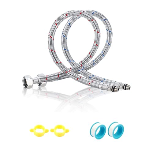 GUOYOU 2 Stück wasserhahn verlängerung 80cm G3/8 x M10 Anschlussschlauch Armatur Geflochtener Edelstahl Panzerschlauch Flexschlauch Verlängerung Wasserhahn Schlauch Wasserhahn Küche armaturenschlauch GUOYOU 2 Stück wasserhahn verlängerung 80cm G3/8 x M10 Anschlussschlauch Armatur Geflochtener Edelstahl Panzerschlauch Flexschlauch Verlängerung Wasserhahn Schlauch Wasserhahn Küche armaturenschlauch von GUOYOU