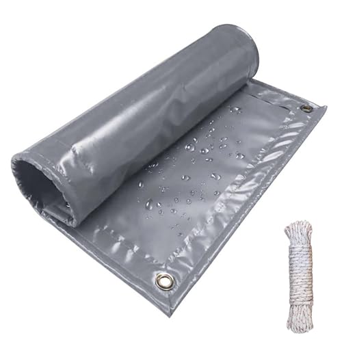 Allzweckplane 100 x 200 cm Reißfest, Schimmelresistent, Premium Abdeckplane Regenschutz Plane mit Verstärkte Gummiecken für Camping & Outdoor Garten, Grau von GUOYUYU