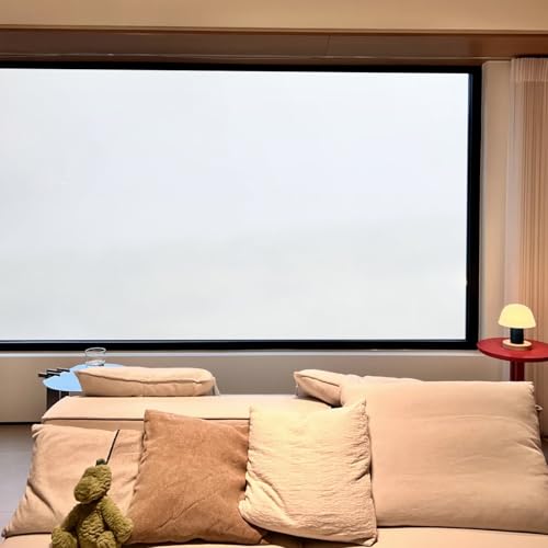 Fensterfolie Selbsthaftend 70 x 280 cm Statische Folie Sichtschutzfolie Milchglasfolie Blickdicht Frosted-Look, Wiederverwendbar, für Wohnzimmer, Schlafzimmer, Küche, weiß matt von GUOYUYU