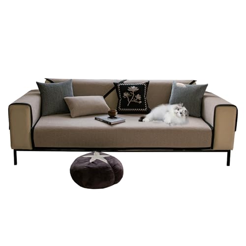 GUOYUYU Couch Überwurfdecke 70 x 140 cm Waschbar 1 2 3 4 Sitzer Couch Überzug, Husse Überzug Bezug, Mehrere Größe, für Alle Sofas, Khaki von GUOYUYU
