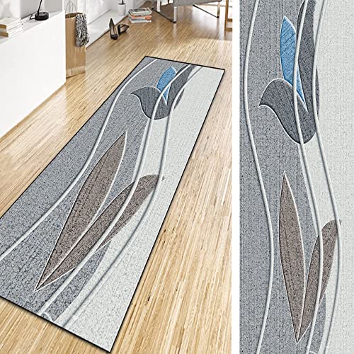 GUOYUYU Läufer Flur Teppich 40x230cm Geometrisches Muster Lang rutschfest Waschbar Moderner Teppich Läufer für Flur, Schlafzimmer, Wohnzimmer, J von GUOYUYU