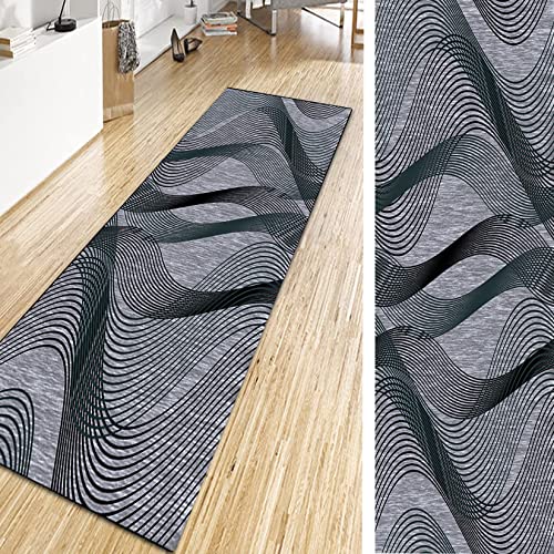 GUOYUYU Läufer Lang Flur 110x130cm rutschfest Waschbar Polyester Meterware Anpassbar Moderner Teppich Läufer für Küche, Balkon, Garten, E von GUOYUYU