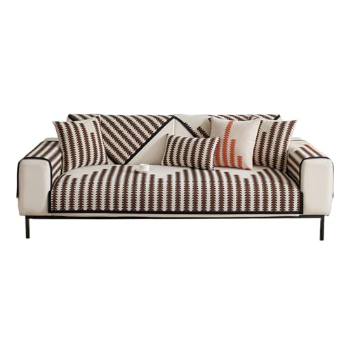 GUOYUYU Sofaschoner rutschfest 90 x 160 cm Staubdicht Schmutzabweisend, Sofa Überzug L/U Form Sofabezug, Rutschfester Sofa Cover, Couch Sofa Home Decoration, Braun von GUOYUYU