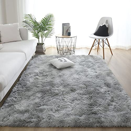 GUOYUYU Wohnzimmer Teppich 120x220cm Relax Flauschiger Anti-Rutsch Unterseite InOutdoor Teppich Faux Teppich 100% Bio ​Schaffell für Wohnzimmer, Kinderzimmer oder Flur, Hellgrau von GUOYUYU