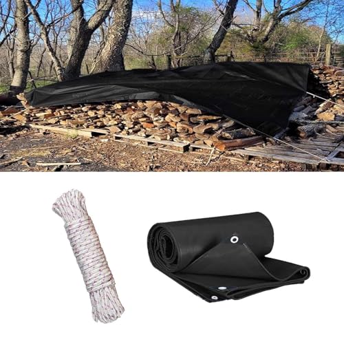 LKW Plane mit Ösen 110 x 200 cm Langlebig, Uv-Beständig, Gewebeplane Wetterfeste Tarp Outdoor mit Ösen & Verstärkte Gummiecken für Gartenmöbel Trampolin Auto, Schwarz LKW Plane mit Ösen 110 x 200 cm Langlebig, Uv-Beständig, Gewebeplane Wetterfeste Tarp Outdoor mit Ösen & Verstärkte Gummiecken für Gartenmöbel Trampolin Auto, Schwarz von GUOYUYU