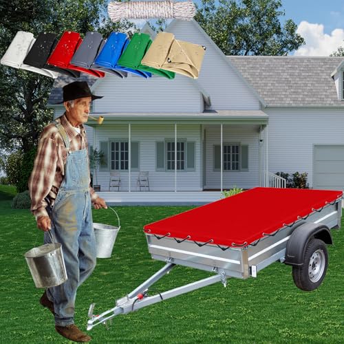 Plane mit Ösen 700 x 800 cm Langlebig, Uv-Beständig, Balkon Abdeckung Gewebeplane mit Verstärkte Gummiecken & Ösen für Pool, LKW, Holz Gartenmöbel, Rot Plane mit Ösen 700 x 800 cm Langlebig, Uv-Beständig, Balkon Abdeckung Gewebeplane mit Verstärkte Gummiecken & Ösen für Pool, LKW, Holz Gartenmöbel, Rot von GUOYUYU