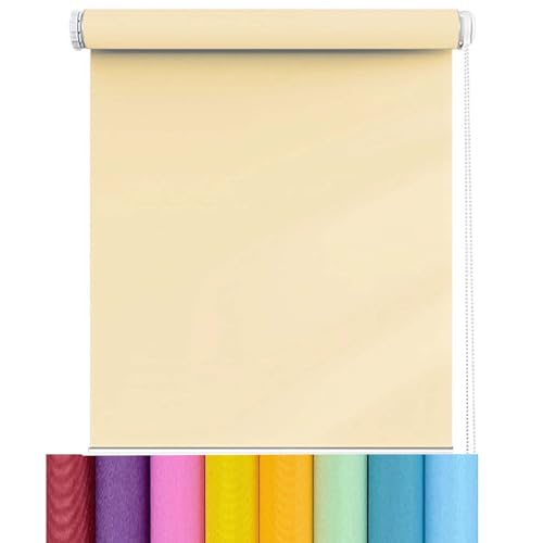 Seitenzugrollo Fenster 85 x 170 cm Wärmeisolierung Sonnenchutz Sichtschutz Rollos Verschiedene Größen verfügbar Für Schlafzimmer und Wohnzimmer, Beige von GUOYUYU