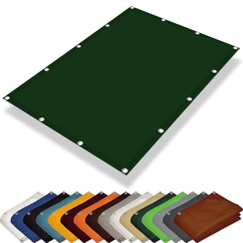 Sonnensegel Viereckig 490 x 700 cm Wasserdicht, Rechteckig, Sonnenschutz, Sonnensegel Wasserdicht Quadratisch Schattenspender inkl Befestigungsseile für Patio, Schwimmbad, Dunkelgrün von GUOYUYU
