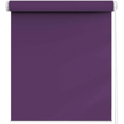Tag-Nacht-Rollo Klemmfix 95 x 140 cm UV-Lichtschutz Blackout Thermorollo seitliche Verschiedene Größen verfügbar geeignet für büro, Lila von GUOYUYU