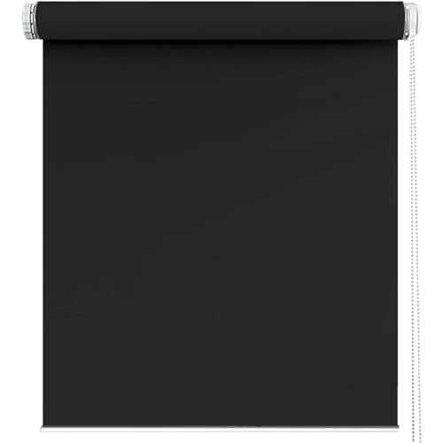 Thermorollo Klemmfix 70 x 70 cm Wärmeisolierung Seitenzug Verdunklungsrollo Schlafzimmer und Wohnzimmer, Schwarz von GUOYUYU