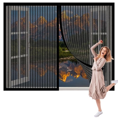 Magnet Fliegengitter Fenster Innen 123 x 118 cm Insektenschutz Fensternetz Ohne Bohren Einfache Installation für Alle Arten von Fenstern, Schwarz Magnet Fliegengitter Fenster Innen 123 x 118 cm Insektenschutz Fensternetz Ohne Bohren Einfache Installation für Alle Arten von Fenstern, Schwarz von GUOZHEN