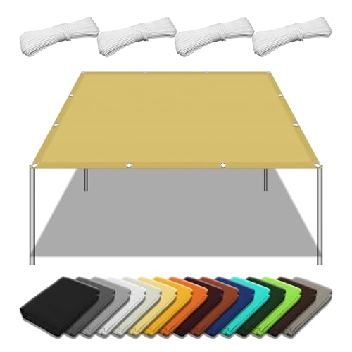 Sonnensegel Rechteck 0.7 x 5 m Sichtschutz Sonnenschutz Windschutz 98% UV Outdoor Sonnensegel mit Ösen Und Befestigungsseile für Balkon Camping Terrasse Pergola, Sandgelb von GUOZHEN