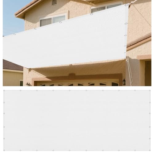 Sonnensegel Rechteckig Atmungsaktiv 220 x 390 cm Rechteckig Atmungsaktiv 98% UV Schutz Außenbereich Outdoor Sonnennetz inkl Befestigungsseile für Garten Balkon, Weiß Sonnensegel Rechteckig Atmungsaktiv 220 x 390 cm Rechteckig Atmungsaktiv 98% UV Schutz Außenbereich Outdoor Sonnennetz inkl Befestigungsseile für Garten Balkon, Weiß von GUOZHEN