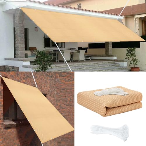 Sonnensegel mit Ösen 535 x 586 cm Rechteckig Atmungsaktiv 98% UV Schutz Sonnenschutz Schattensegel mit Ösen Reißfest Wetterfest UV Schutz Ohne Bohren für Terrasse Camping, Creme Farben Sonnensegel mit Ösen 535 x 586 cm Rechteckig Atmungsaktiv 98% UV Schutz Sonnenschutz Schattensegel mit Ösen Reißfest Wetterfest UV Schutz Ohne Bohren für Terrasse Camping, Creme Farben von GUOZHEN
