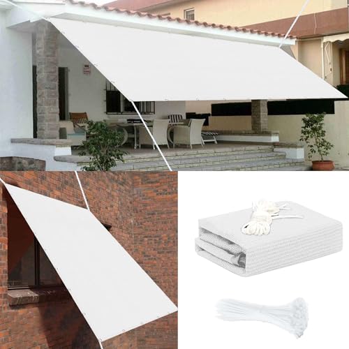 Sonnensegel mit Ösen 537 x 612 cm Rechteckig Atmungsaktiv 98% UV Schutz Sonnenschutz Schattensegel mit Ösen Reißfest Wetterfest UV Schutz Ohne Bohren für Terrasse Camping, Weiß Sonnensegel mit Ösen 537 x 612 cm Rechteckig Atmungsaktiv 98% UV Schutz Sonnenschutz Schattensegel mit Ösen Reißfest Wetterfest UV Schutz Ohne Bohren für Terrasse Camping, Weiß von GUOZHEN