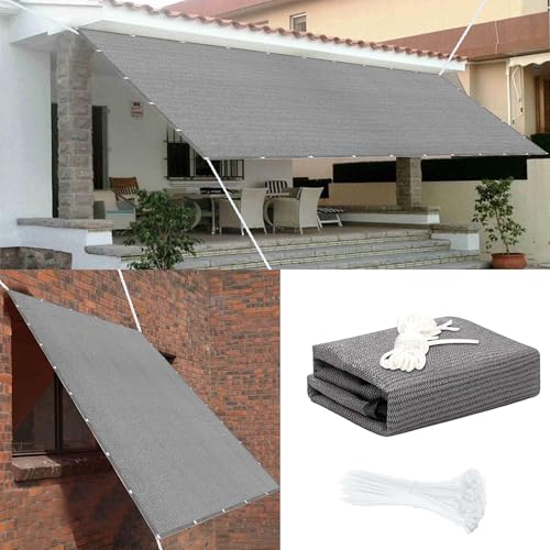 Sonnensegel mit Ösen 539 x 607 cm Rechteckig Atmungsaktiv 98% UV Schutz Sonnenschutz Schattensegel mit Ösen Reißfest Wetterfest UV Schutz Ohne Bohren für Terrasse Camping, Hellgrau Sonnensegel mit Ösen 539 x 607 cm Rechteckig Atmungsaktiv 98% UV Schutz Sonnenschutz Schattensegel mit Ösen Reißfest Wetterfest UV Schutz Ohne Bohren für Terrasse Camping, Hellgrau von GUOZHEN