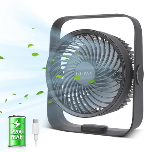 GUPAY Tragbarer Turbo-Ventilator, Luftzirkulator Lüfter mit 5 Geschwindigkeitsstufen, 360° einstellbare Neigung, Geräuscharme Kühlung Tischventilator für Haus Schlafzimmer Büro (Schwarz) GUPAY Tragbarer Turbo-Ventilator, Luftzirkulator Lüfter mit 5 Geschwindigkeitsstufen, 360° einstellbare Neigung, Geräuscharme Kühlung Tischventilator für Haus Schlafzimmer Büro (Schwarz) von GUPAY