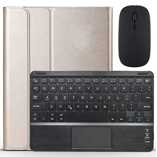 GUPENAA Tastaturhülle für iPad Mini 6. Generation 8,3 Zoll 2021, [Integrierter Stifthalter] Magnetische, abnehmbare kabellose Bluetooth-Tastatur mit TouchPad, Gold von GUPENAA