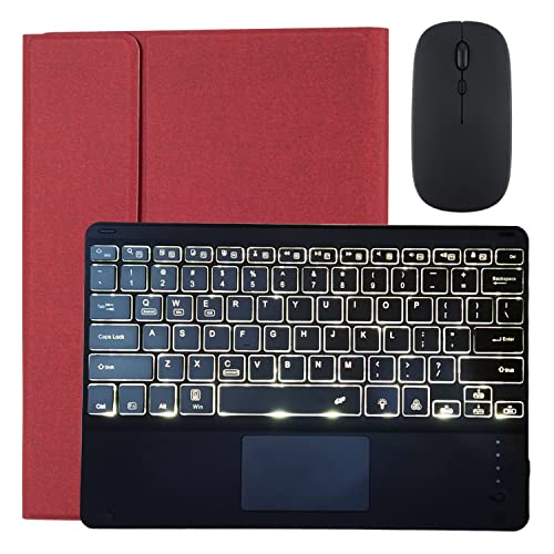 GUPENAA Tastaturhülle für iPad Pro 12,9 Zoll 2017/2015 (2. und 1. Generation), [7 Farben Hintergrundbeleuchtung] [Multi-Touch-Trackpad] [integrierter Stifthalter] magnetische, abnehmbare kabellose Bluetooth-Tastatur, Rot von GUPENAA