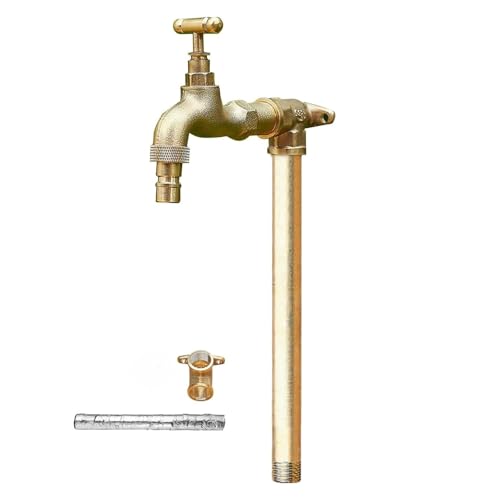 GUQASDV Freistehende Wassersäule for den Garten im Freien mit Wasserhahn, Frostschutz Risswasserleitung, vertikaler Wasserhydrant for die Hofbewässerung(Gold,100cm/39.4in) von GUQASDV
