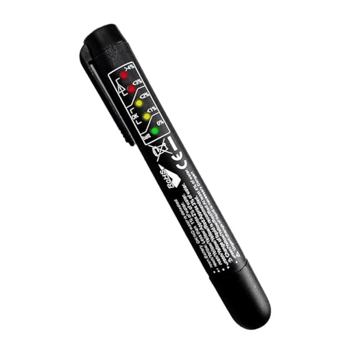 Bremsflüssigkeitstester, Bremsflüssigkeitstester mit 5 LED-Indikatoren, Bremsflüssigkeitsteststift für Fahrzeug DOT 3 DOT 4 DOT 5.1 Auto Testwerkzeug von GUQIANLU