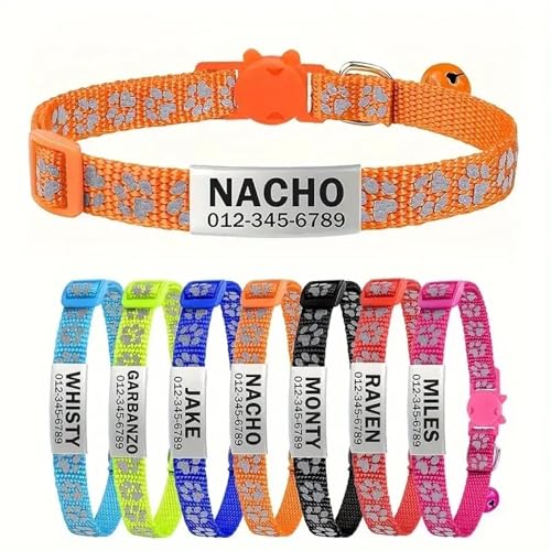 Benutzerdefinierte ID-Name Tag Kätzchen Welpenkragen Mit Glocken Personalisierter Anti-verlorener Verstellbarer Nylon Reflexion PET PET HALLAR,Orange,19-32 cm Benutzerdefinierte ID-Name Tag Kätzchen Welpenkragen Mit Glocken Personalisierter Anti-verlorener Verstellbarer Nylon Reflexion PET PET HALLAR,Orange,19-32 cm von GUQOFAIE