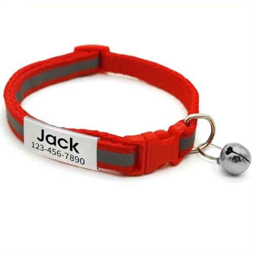 Custom ID -Tag Reflective Kätzchen Welpen Sicherheitskragen Mit Glocken Personalisierter Verstellbarer Yorkshire Terrier Chihuahua Kragen,Rot,22-35 cm Custom ID -Tag Reflective Kätzchen Welpen Sicherheitskragen Mit Glocken Personalisierter Verstellbarer Yorkshire Terrier Chihuahua Kragen,Rot,22-35 cm von GUQOFAIE
