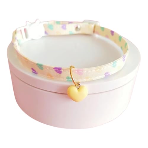 Einstellbarer Herzmuster Nylon Welpenkätzchenkragen Für Shiba Inu Pug Yorkie Chihuahua,Gelb,S 12-20 cm Einstellbarer Herzmuster Nylon Welpenkätzchenkragen Für Shiba Inu Pug Yorkie Chihuahua,Gelb,S 12-20 cm von GUQOFAIE