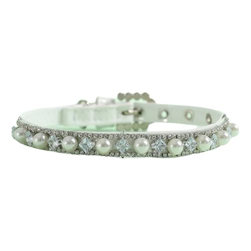 Faux Pearl Dog Cat Catar Mit Funkelnden Kristalldiamantkatze Einstellbarer PU -Lederkragen Für Pudel Shiba Inu Pomeranian,C,Xs Faux Pearl Dog Cat Catar Mit Funkelnden Kristalldiamantkatze Einstellbarer PU -Lederkragen Für Pudel Shiba Inu Pomeranian,C,Xs von GUQOFAIE