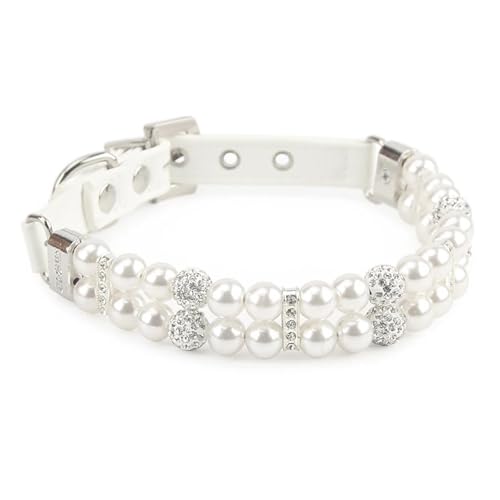 Künstlicher Perle Strass Pet Collar Anpassbare Welpen Kätzchen Kragen Haustier Hochzeitsfeier Vorräte,Weiss,L Künstlicher Perle Strass Pet Collar Anpassbare Welpen Kätzchen Kragen Haustier Hochzeitsfeier Vorräte,Weiss,L von GUQOFAIE
