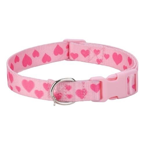 Love Print Nylon Welpenkätzchenkragen Mit Herzanhänger Für Shiba Inu Yorkshire Terrier Mops Pudel,D,M von GUQOFAIE