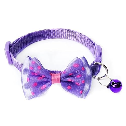 Netter Bowknot Mit Glocken Verstellbarem Nylonkatzenkragen Für Yorkshire Terrier Shiba Inu Mops Chihuahua,Lila,21-33 cm Netter Bowknot Mit Glocken Verstellbarem Nylonkatzenkragen Für Yorkshire Terrier Shiba Inu Mops Chihuahua,Lila,21-33 cm von GUQOFAIE