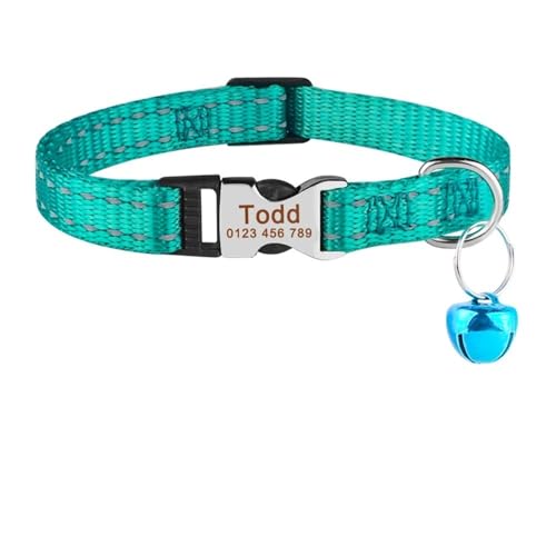 Personalisierter ID -Name Verstellbarer Nylon Kätzchen Welpenkragen Pudel Shiba Inu Mops Chihuahua Custom Collar,H,S 19-32CM Personalisierter ID -Name Verstellbarer Nylon Kätzchen Welpenkragen Pudel Shiba Inu Mops Chihuahua Custom Collar,H,S 19-32CM von GUQOFAIE