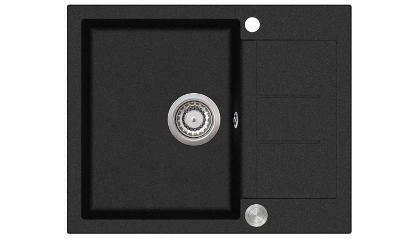 GURARI Granitspüle SQT 102 -601 AWP. Einbau Granitspüle Schwarz, inkl. Siphon, 62x50, Küchenspüle, Einbau Granitspüle Schwarz, inkl. Siphon, 62x50 von GURARI