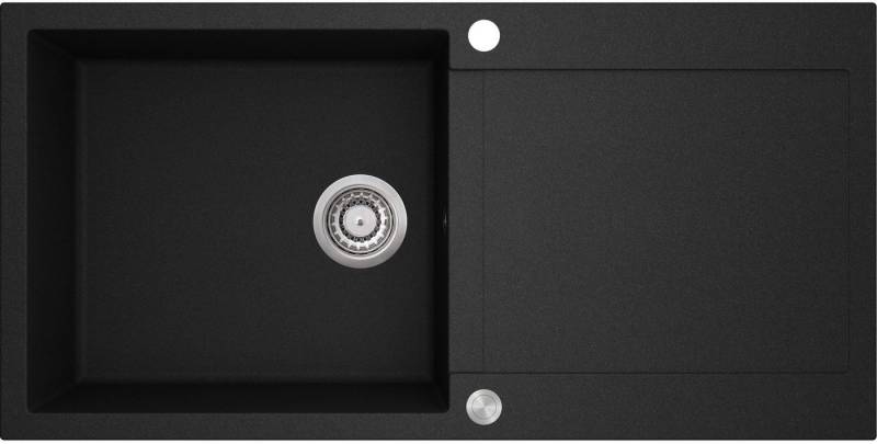 GURARI Granitspüle SQT 103 -601 AWP, Küchenspüle,Schwarz, inkl. Siphon, 1000 x 500 mm von GURARI