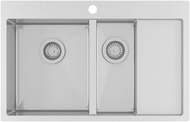 GURARI Küchenspüle LUN151N-L Edelstahlspüle, Einbau Spüle 780x500 mm, Stainless steel, (1 St) von GURARI