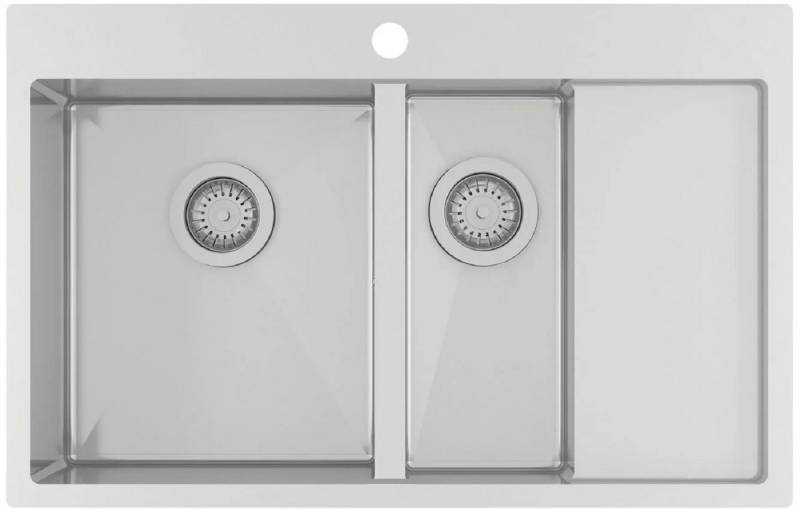 GURARI Küchenspüle LUN151N-L. Edelstahlspüle, Einbau Spüle 780x500 mm, Stainless steel, (1 St) von GURARI