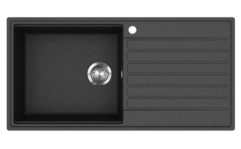 GURARI Küchenspüle SQK 103 Granitspüle 1000 x 500 mm Schwarz Einbau Spüle Premiumqualität, (1 St) von GURARI