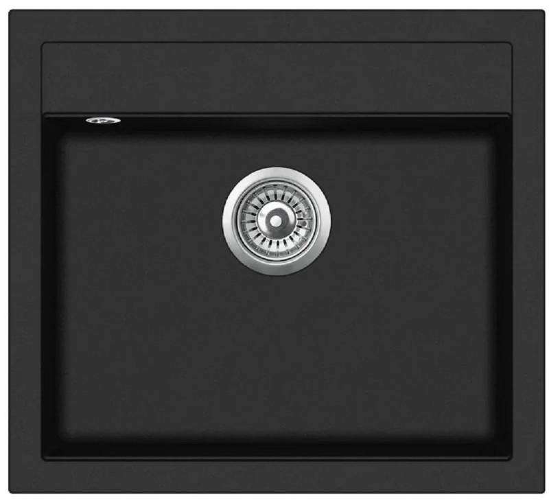 GURARI Küchenspüle SQQ100 - 601 W Einbau Granitspüle Schwarz metallic, 56.5/51 cm, Einbau Granitspüle Schwarz metallic von GURARI