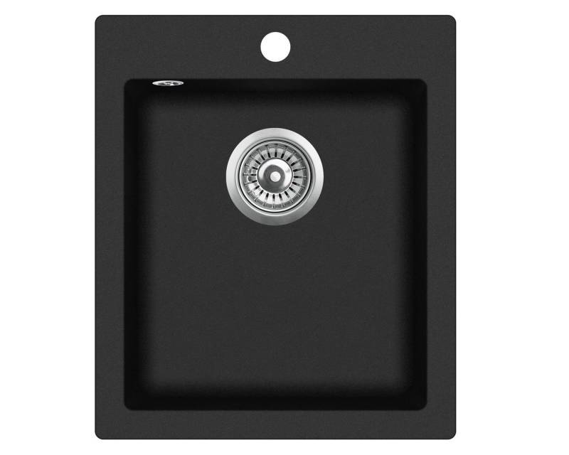 GURARI Küchenspüle SQS 100 -601 AW,. Einbau Granitspüle Schwarz, inkl. Siphon, 42,5x50 von GURARI