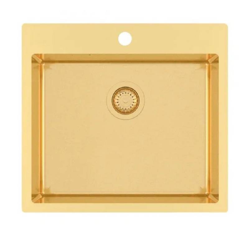 GURARI Küchenspüle TERRA 100N. Gold Design Edelstahlspüle, 550 x 505 mm Premiumqulität, (1 St) von GURARI