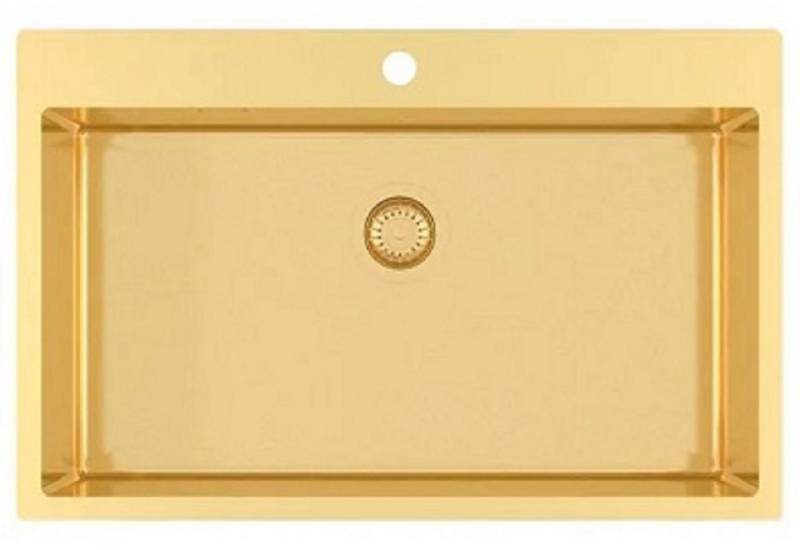 GURARI Küchenspüle TERRA100 M.Edelstahlspüle Edle Gold-Optik 790x505x200 mm, (1 St) von GURARI