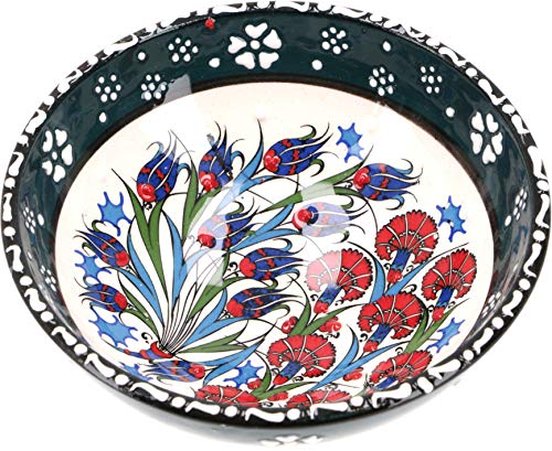 GURU SHOP 1 Stk. Orientalische Keramikschüssel, Schale, Dekoschale, Handbemalt - Ø 12 cm/Modell 33, Schwarz, Schalen von GURU SHOP