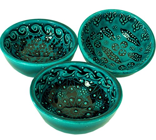 GURU SHOP 1 Stk. Orientalische Schüssel, Schale, Dekoschale, Handbemalt - Ø 8 cm Grün, Schalen von GURU SHOP