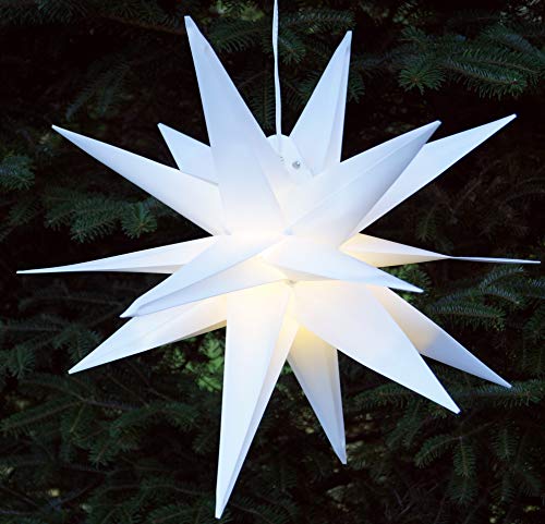 GURU SHOP 3D Außenstern Kaspar, Weihnachtsstern, Faltstern mit 18 Spitzen Incl. 7 m Kabel & LED Leuchtmittel - Ø 35 cm Trafo Weiß, Kunststoff, Weihnachtsstern, Adventsstern GURU SHOP 3D Außenstern Kaspar, Weihnachtsstern, Faltstern mit 18 Spitzen Incl. 7 m Kabel & LED Leuchtmittel - Ø 35 cm Trafo Weiß, Kunststoff, Weihnachtsstern, Adventsstern von GURU SHOP