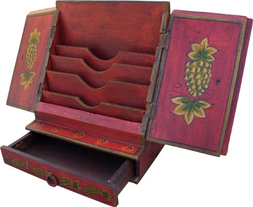 GURU SHOP Brief- & Schreibtisch Ordner - rot Modell 2, Holz, 24x29x17 cm, Dosen, Boxen & Schatullen von GURU SHOP