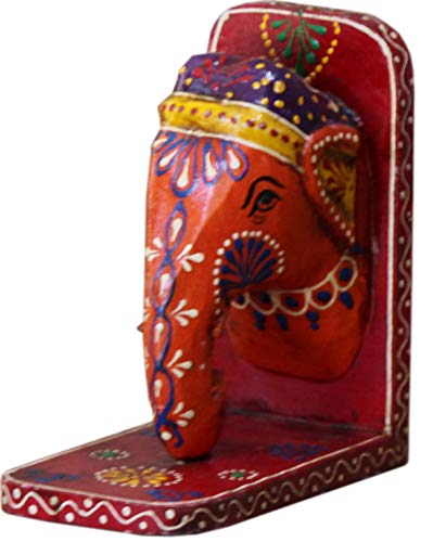 GURU SHOP Buchstützte Elefant - Orange, Rot, 15x14x8 cm, Türstopper & Buchstützen von GURU SHOP