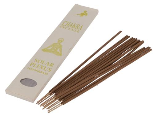 GURU SHOP Chakra Incense, Lemongras Räucherstäbchen - Solar Plexus, Creme-weiß, Räucherstäbchen aus Tibet, Nepal von GURU SHOP