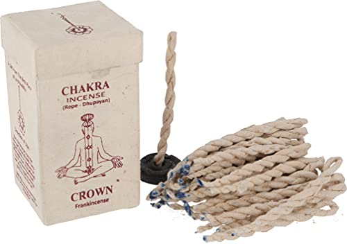 GURU SHOP Chakra Incense, Nepal Räucherschnüre - Crown/Frankincense, Braun, 10x5,5x5,5 cm, Räucherstäbchen aus Tibet, Nepal von GURU SHOP